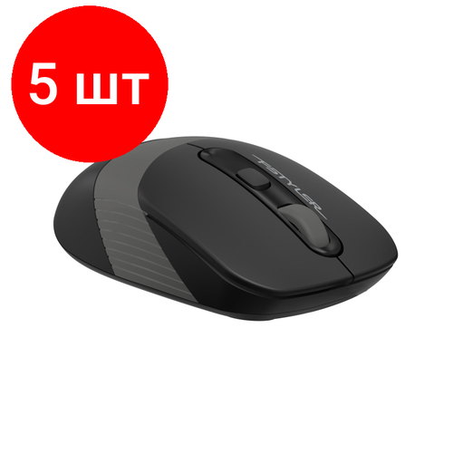 Комплект 5 штук, Мышь компьютерная A4Tech Fstyler(FG10S GREY)черн/сер/2000dpi/беспроводн/4кн мышь беспроводная a4tech fstyler fg30 grey orange