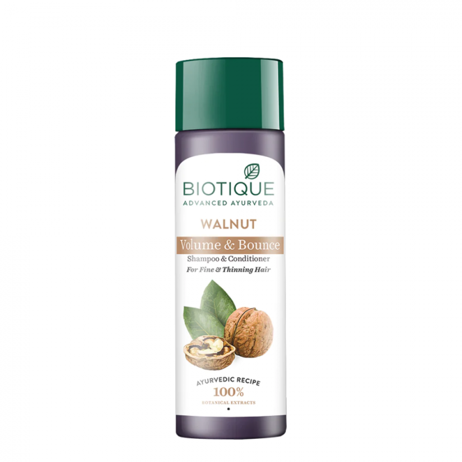 Biotique Walnut Volume & Bounce Shampoo Шампунь для волос "Объем и упругость" с грецким орехом 120мл