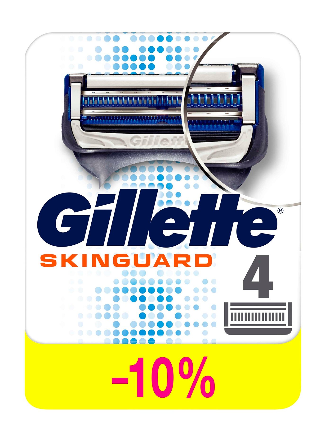 Набор из четырех сменных кассет к бритве Gillette SkinGuard Sensitive 4