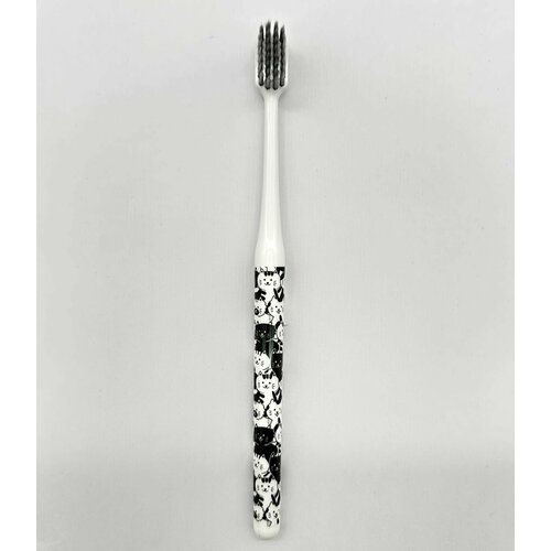 MIKOLIFE Зубная щетка для взрослых антибактериальная с принтом