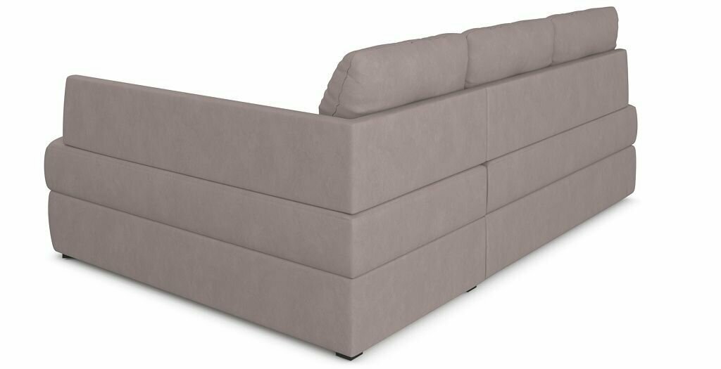 Угловой диван-кровать PUSHE Арно, правый угол, велюр, коричневый Formula 290