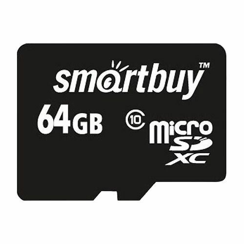 Карта памяти SmartBuy MicroSD 64GB, class 10, 60, 25Мбс