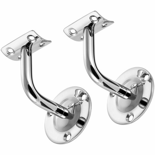 Кронштейн для круглого поручня пристенный 2 шт нержавеющая сталь 4 отверстия в ложементе 1044₽