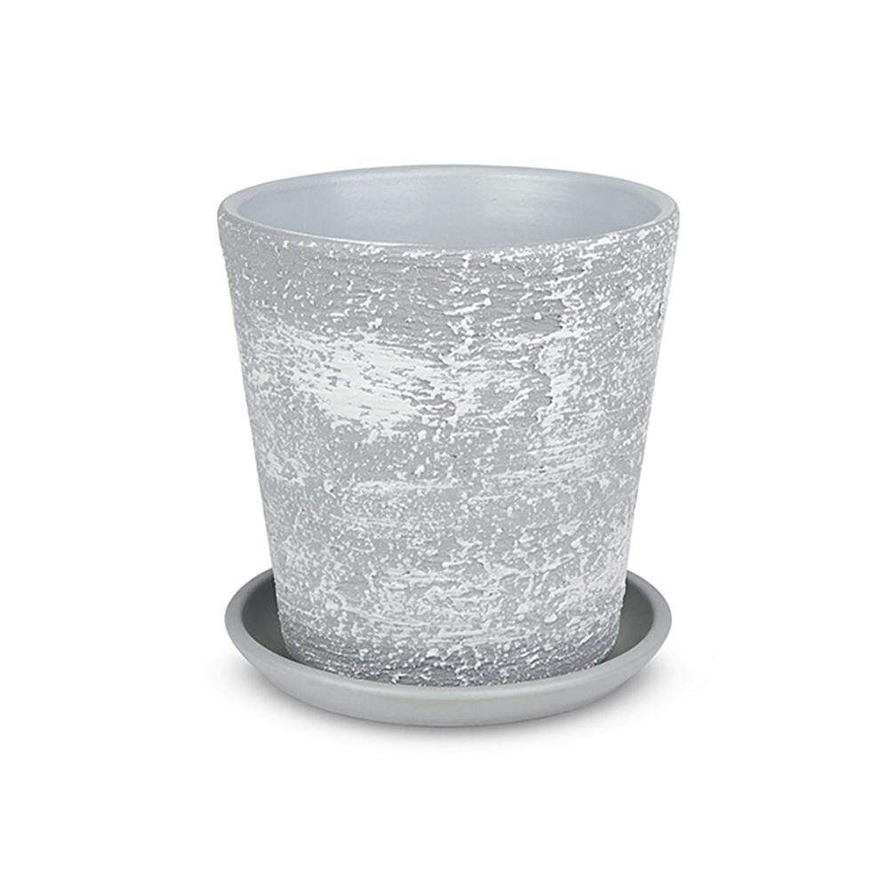 фото Горшок керамический Лофт серо-белый d26 см h27 см 9,4 л