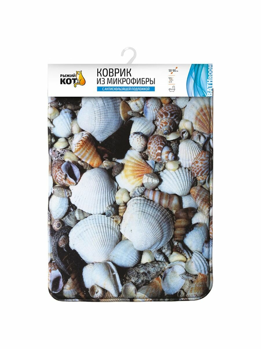 фото Коврик Рыжий кот Аквариум, 50х80 см для ванной комнаты