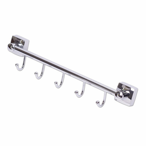 Крючки на планке 5шт 35.5*6.5*6.5см из нержавеющей хромированной стали