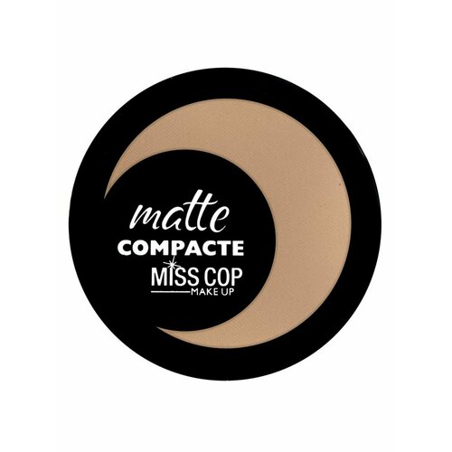 Пудра для лица матирующая MISS COP Compact компактная с зеркалом, светло бежевая 02 Light