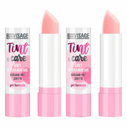 Бальзам-тинт для губ LuxVisage Tint & care pH formula, цвет и увлажнение, 01 Rose, 3,9 гр, 2 шт.