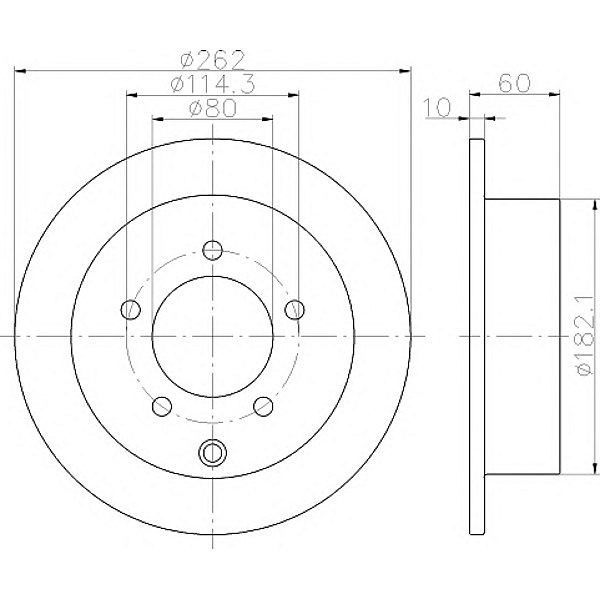 HELLA PAGID 8DD355119-181 (4615A119 / 4615A194 / MN116332) диск тормозной зад (черный) (Комплект 2 штуки)