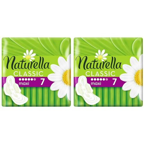 Naturella Прокладки гигиенические с крылышками Classic Maxi Ромашка, 7 шт/уп, 2 уп naturella гигиенические прокладки classic maxi duo 5 капель 14 шт в уп 6 уп