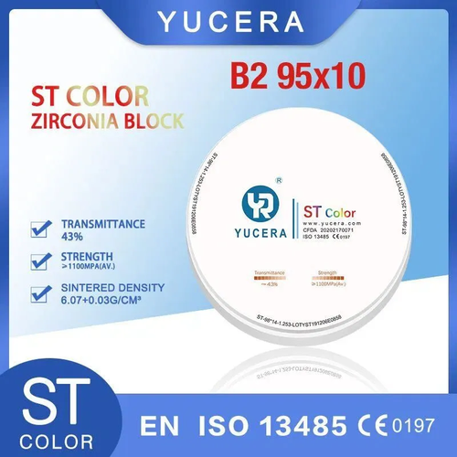 Стоматологический циркониевый блок Yucera ST Color B2 95х10