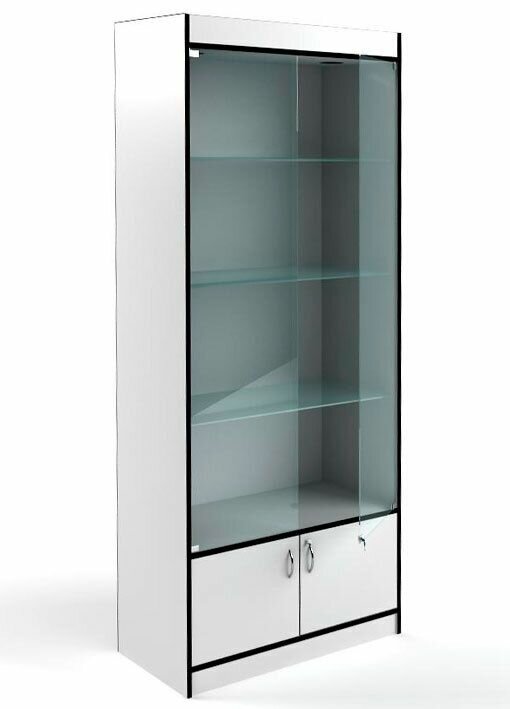 фото Витрина "Универсал" №164-Д (с дверьми), Белый