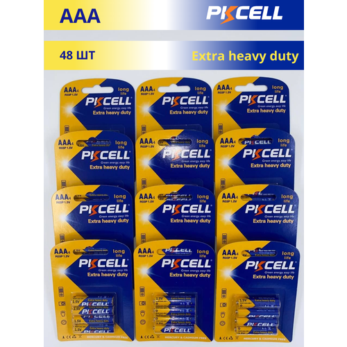 Батарейка PKCELL Extra Heavy Duty AAA/R03P, в упаковке: 4 шт.