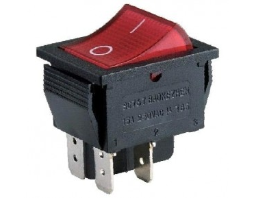 Выключатель SC 767 4c Подсв.24V красный off-on