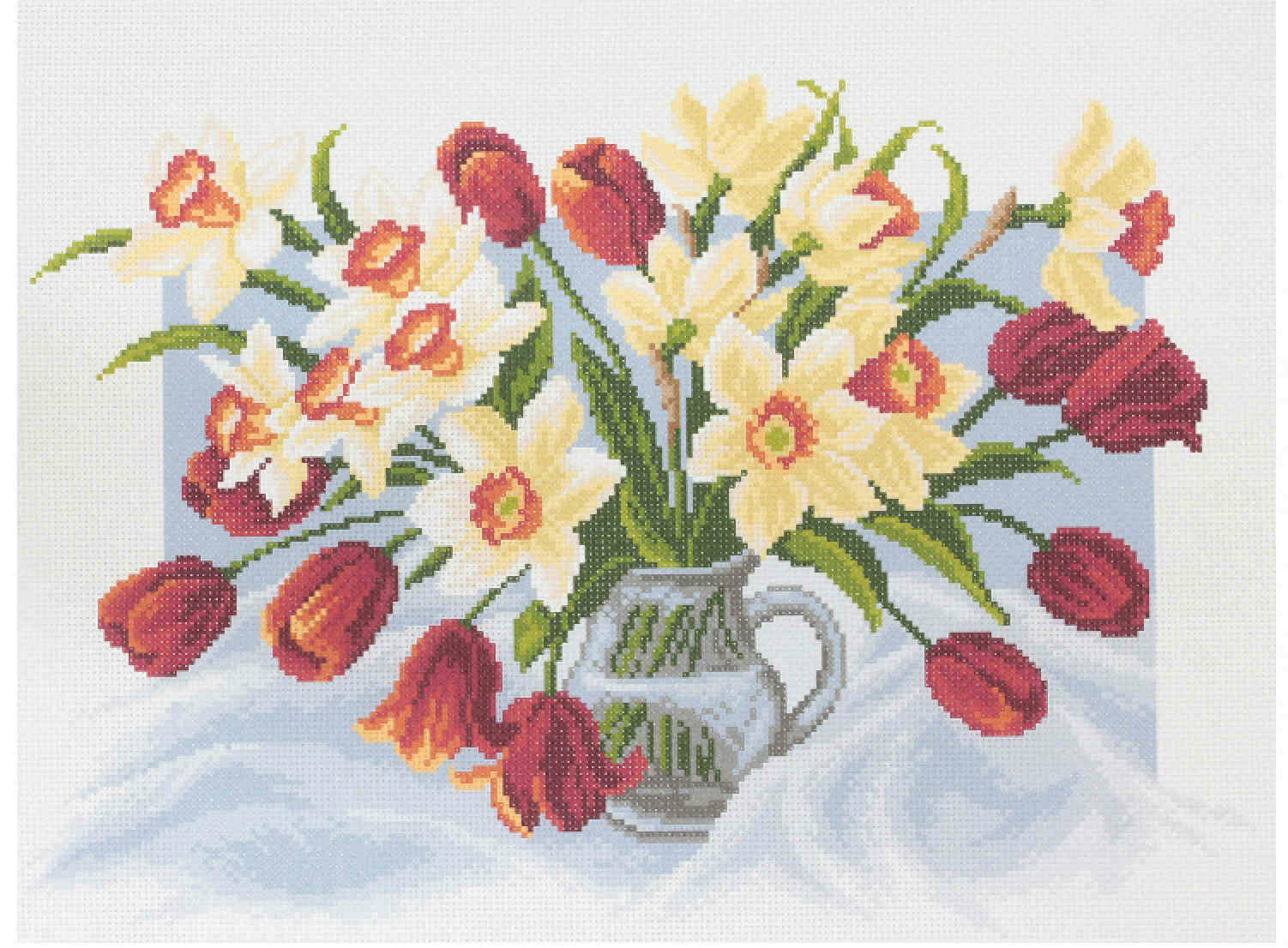 Канва с рисунком матренин посад Весенние цветы, 33*45см, 1шт