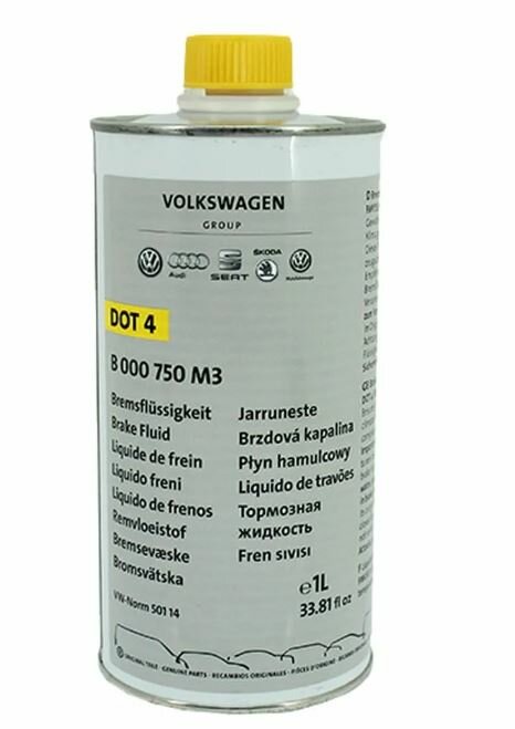 Тормозная жидкость VOLKSWAGEN DOT-4 B000750M3, 1, 1190, 1 шт