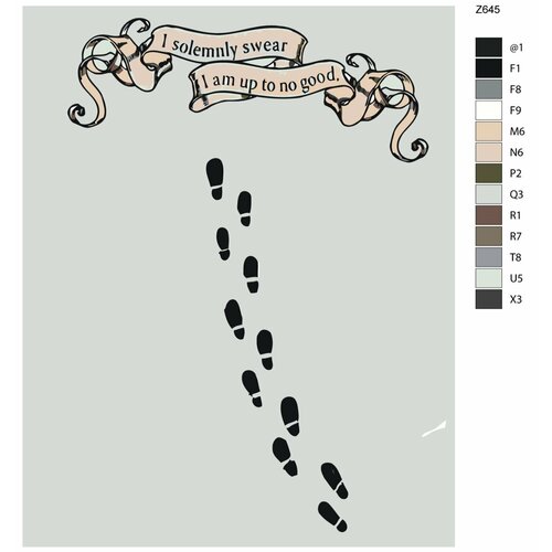 Картина по номерам Z-645 Гарри Поттер. Карта мародеров 70x90 ретро ежедневник карта мародеров гарри поттер