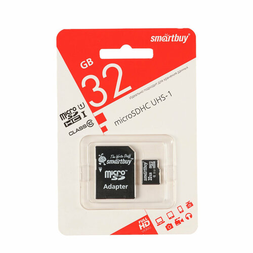 Карта памяти Smart Buy MicroSD 32Gb + SD Adapter Class 10 карта памяти microsd 32gb smart buy сlass 10 sd адаптер