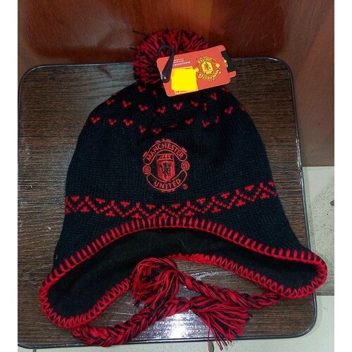 Для футбола Манчестер Юнайтед шапка зимняя футбольного клуба MANCHESTER UNITED ( Англия ) с ушами 3