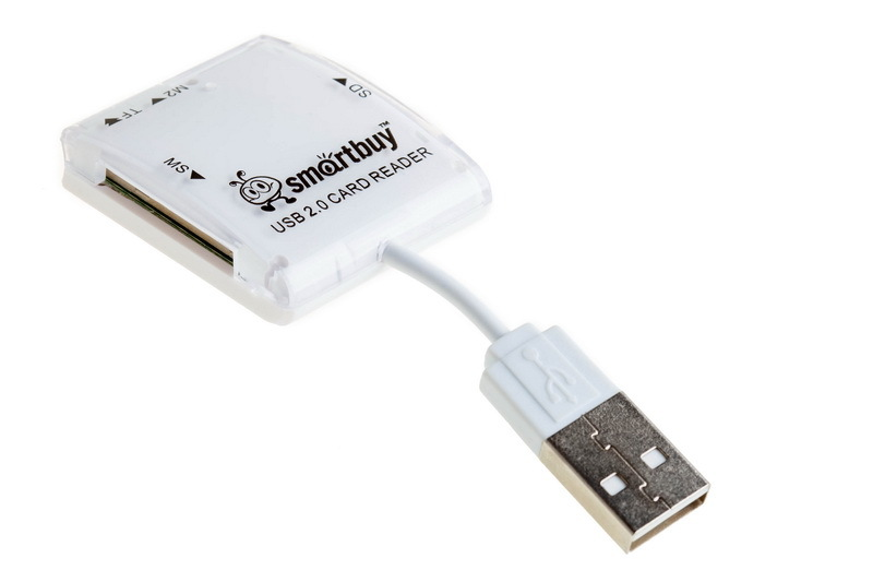 Картридер Smartbuy 713, USB 2.0 - SD/microSD/MS/M2 (SBR-713-W) белый