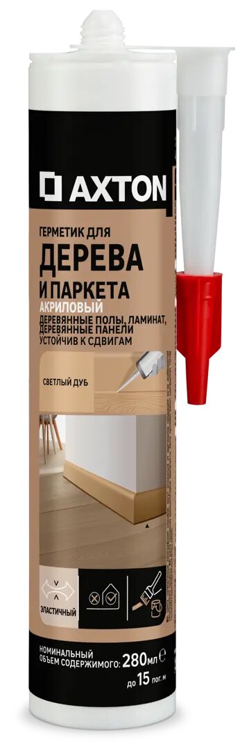 Герметик для дерева акриловый Axton 280 мл светлый дуб