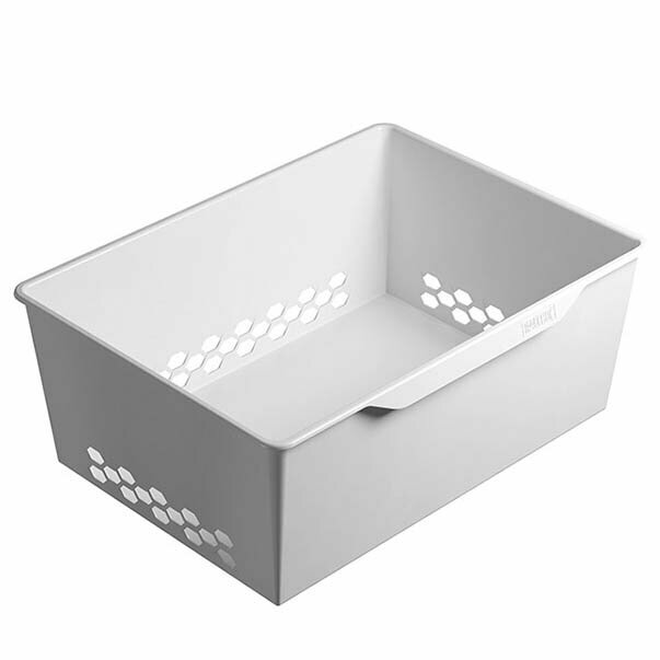 фото Корзина пластиковая 60x10 гардеробной системы практик, Белая