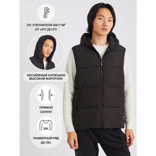 фото Жилет zolla, размер xl, черный