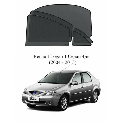 Каркасные автошторки на заднюю полусферу Renault Logan 1 Седан 4дв. (2004 - 2015)