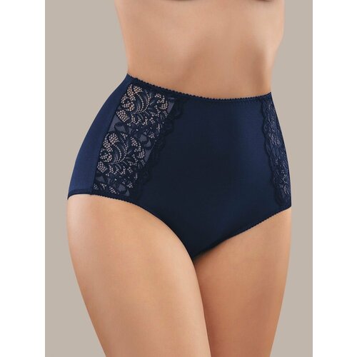 фото Трусы senso элегантные трусы с высокой линией талии из хлопка с кружевом., размер 50, синий