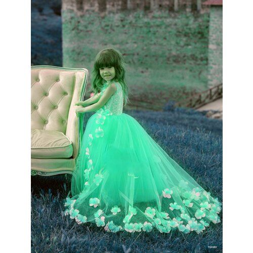 Платье, размер 36, бирюзовый