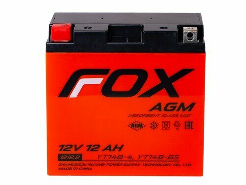 FOX Аккумулятор СТ12В-12Ah (пусковой ток 185А) (FOX)