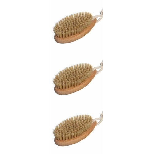 Kristaller Щётка для сухого массажа натуральная щетина, белая, 112 пучков, 3 шт.