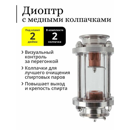 Диоптр под кламп 2 дюйма c 2 медными колпачками ProCap