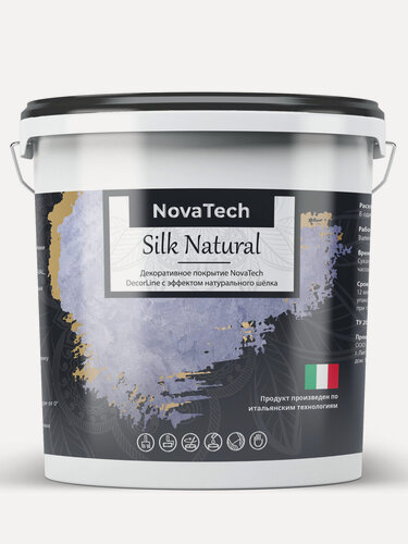 Изображение товара Краска декоративная NovaTech Silk Natural с эффектом натурального шелка 5 л