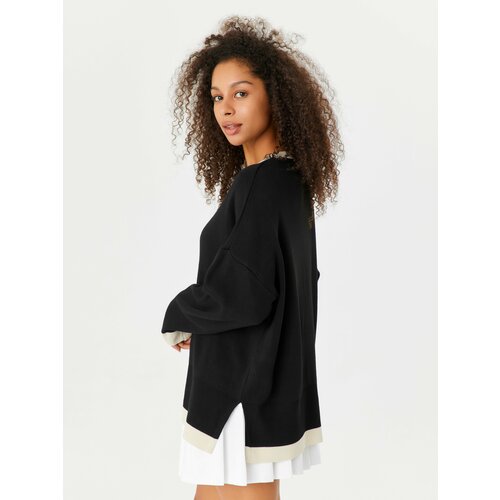 фото Свитер, размер oversize 42-50, черный jve