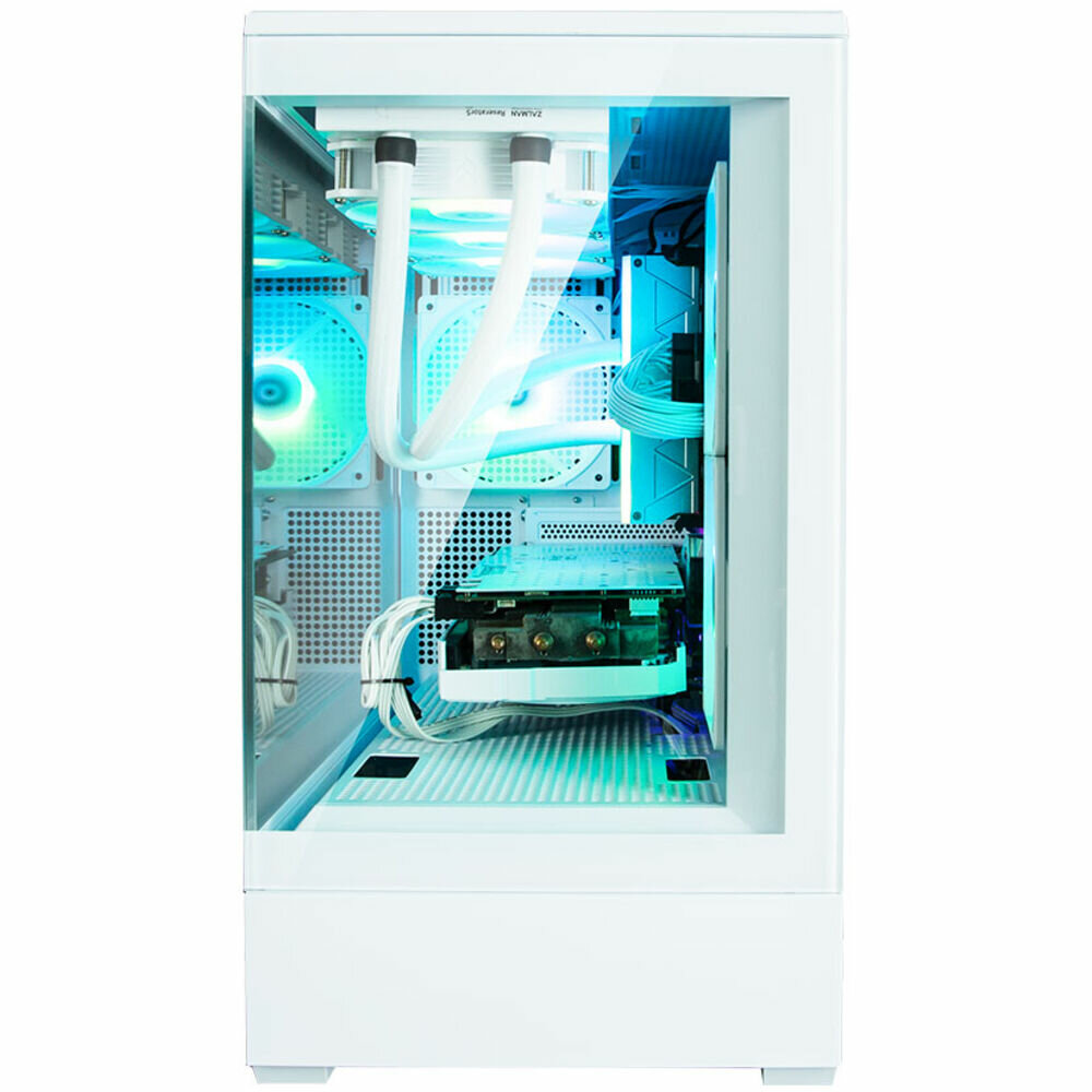 Корпус mATX Zalman белый, без БП, боковая и фронатльная панели из закаленного стекла, USB Type-C, 2*USB 3.0, audio - фото №8