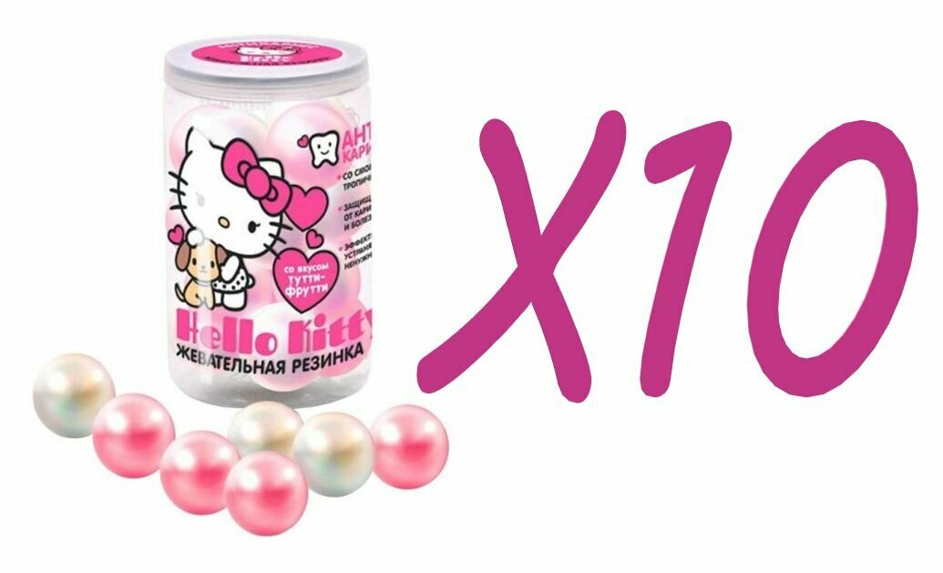 Жевательная резинка "Антикариес", Hello Kitty, 104 г X10 упаковок - фотография № 2