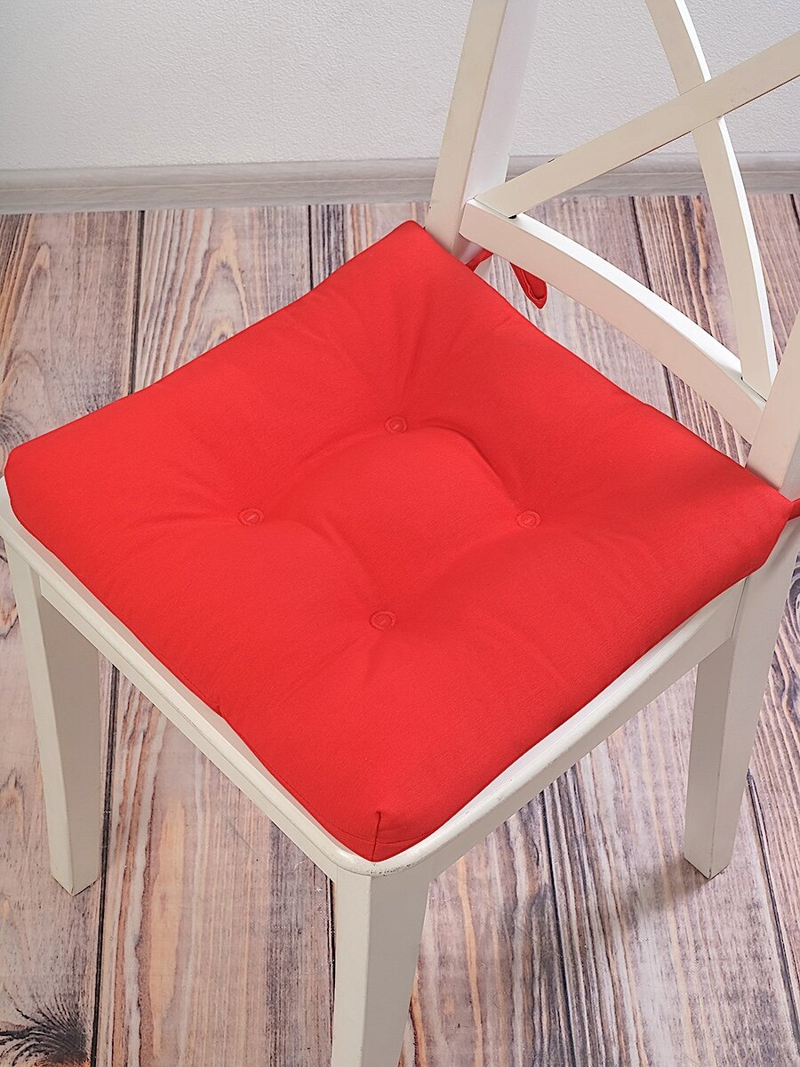 Подушка на стул /40*40 см /на завязках / хлопок /для кухни, зала, гостиной, беседки/ Марсиана / Altali
