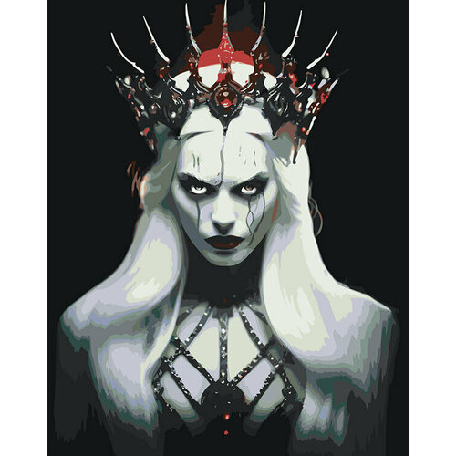 Картина по номерам на холсте Девушка-вампир с короной 40x50