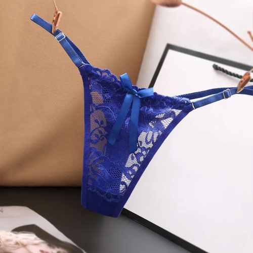 фото Трусы т-образные стринги, размер регулируемый размер, синий без бренда