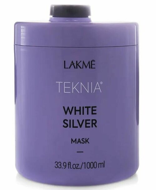 Lakme Тонирующая маска White Silver для нейтрализации желтого оттенка волос, 1000 мл