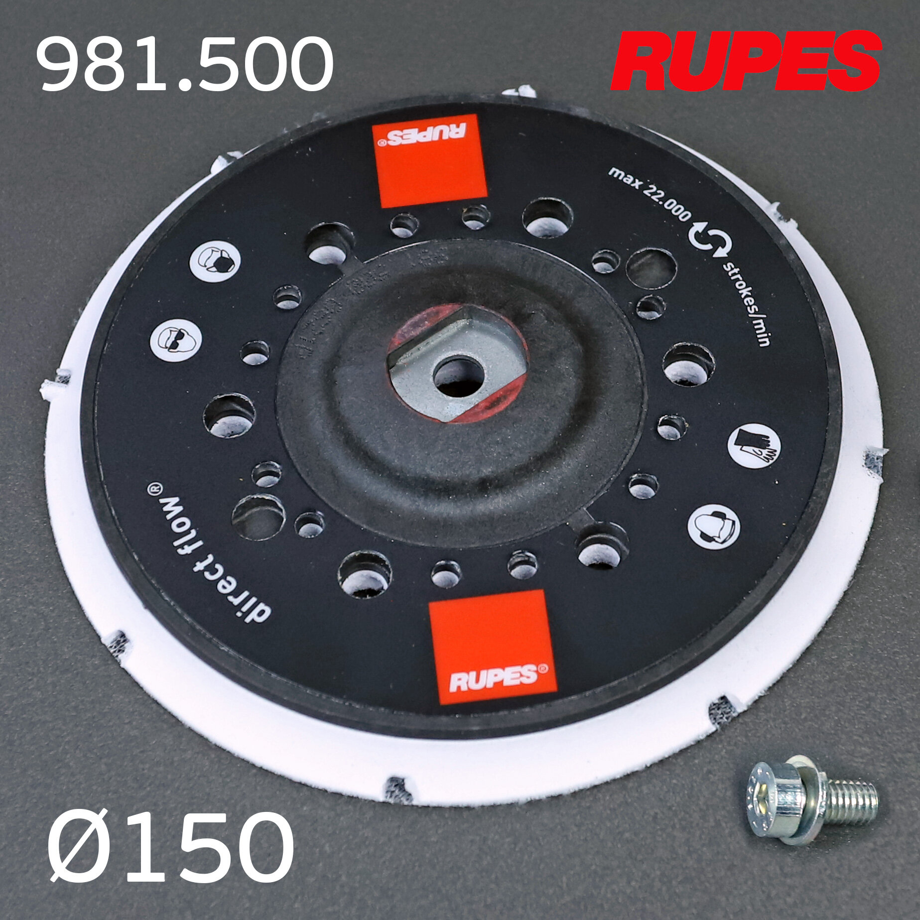 Подошва Rupes 981.500 (150мм; М8; 42отв) Low Profile для ER03/05/153/155, RH353/356/359