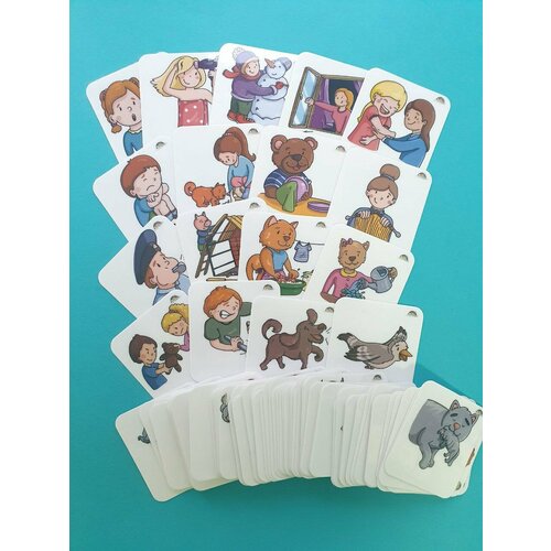 100 глаголов. Без текста. Развивающее пособие Frenchoponcho (Френчопончо)