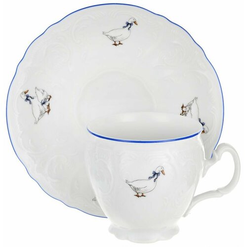 Набор высоких чашек 6 шт. 240 мл с блюдцем 160 мм