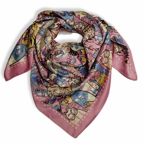 фото Платок ls dulаnna,87х87 см, мультиколор, розовый