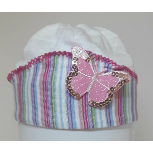 фото Шапка зайка моя, размер 47, розовый, белый