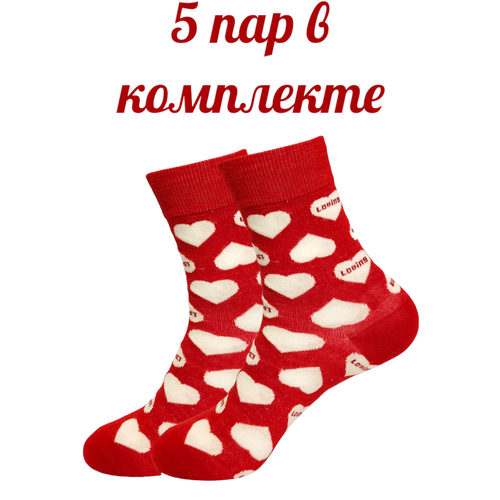 Носки Disparo, 5 пар, размер 35/40, красный, белый мужские носки disparo 10 пар размер 40 44 серый