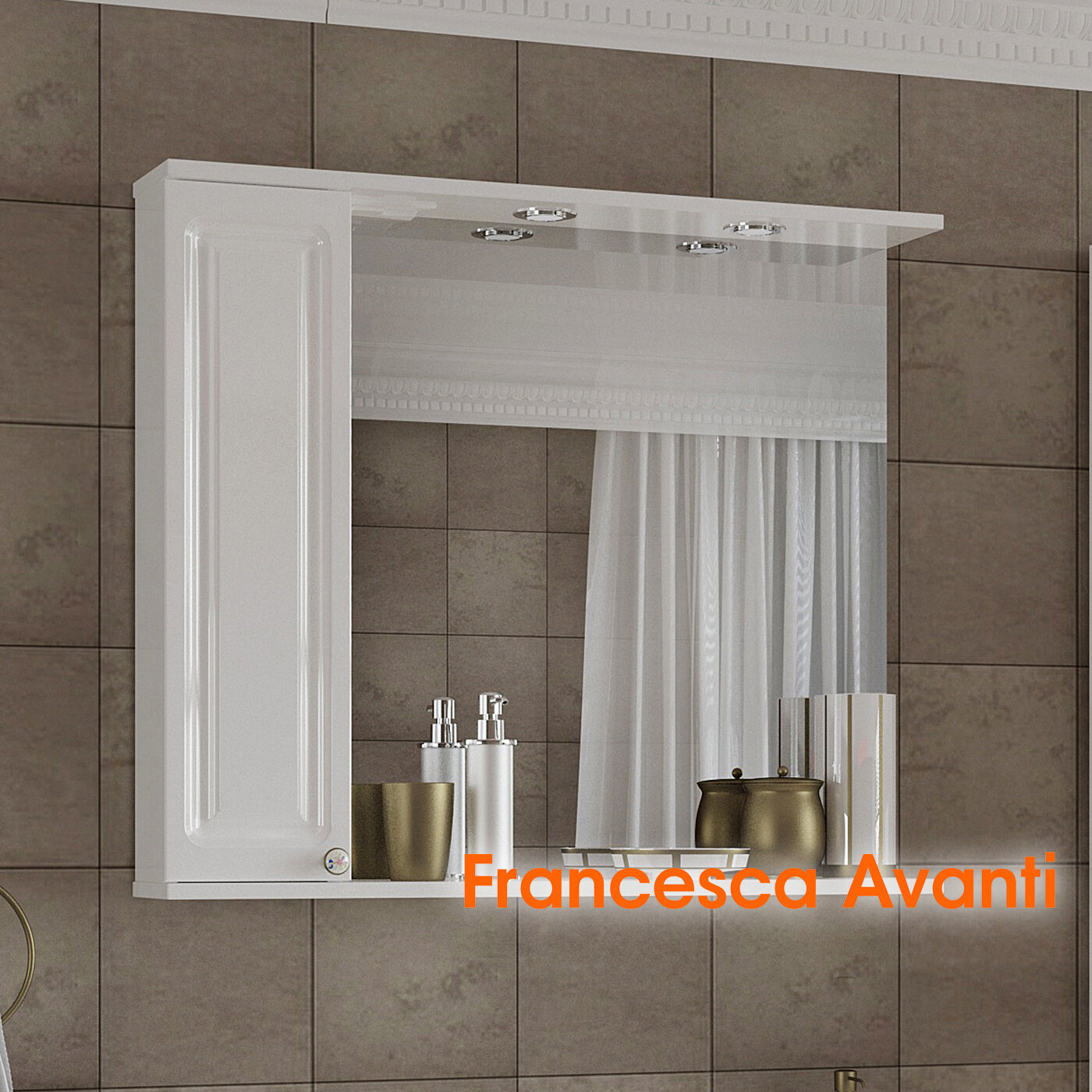 Шкаф-зеркало Francesca Avanti Империя 85 левый белый