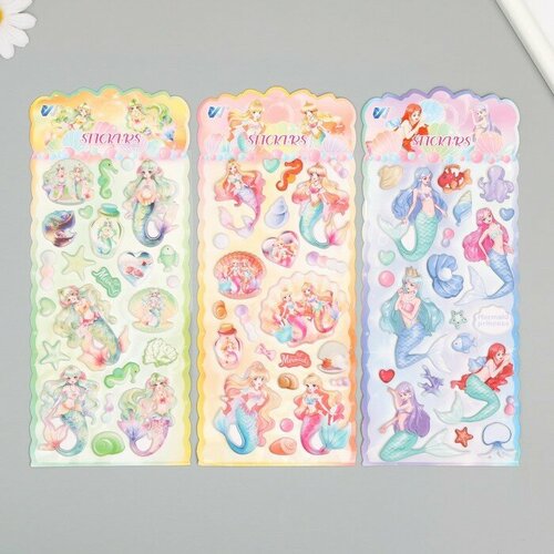 Наклейка пластик мягкие Русалки микс 24х10 см 449₽