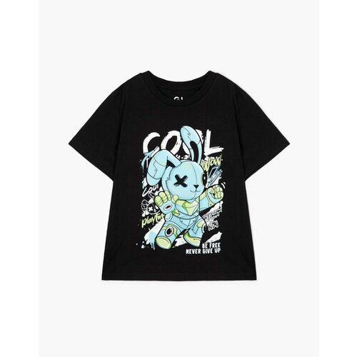 фото Футболка gloria jeans, размер 3-4г/104 (28), черный